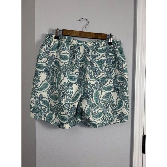 Charleston Threads Mens L Swim Trunks Paisley Blue Beach Pool Water Shorts Board - Picture 3 of 5